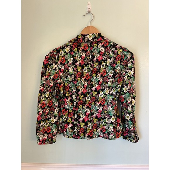 NANETTE LEPORE 0 floral zip front blazer jacket - Picture 2 of 6